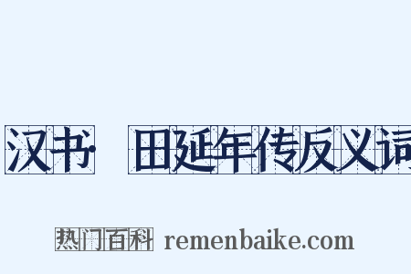 汉书·田延年传反义词是什么意思的图片
